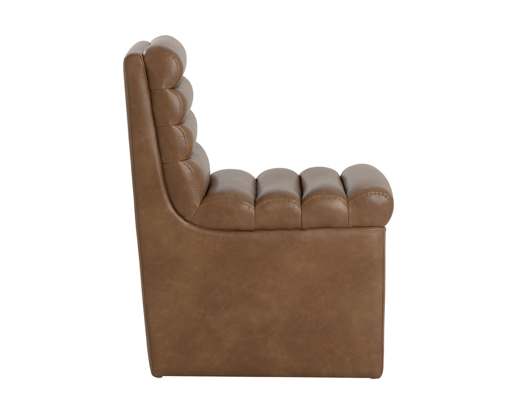 Norm Wheeled Dining Chair - Copley Cognac