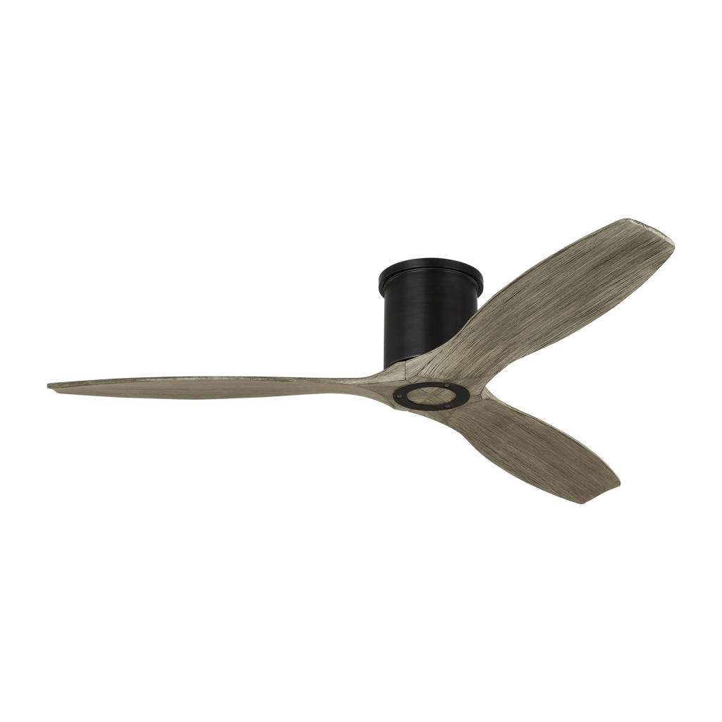 Collins Smart 52 Hugger Ceiling Fan | Aged Pewter | Light Grey Weathered Oak Blades