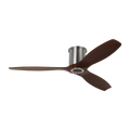 Collins Smart 52 Hugger Ceiling Fan | Brushed Steel | Dark Walnut Blades