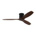 Collins Smart 52 Hugger Ceiling Fan | Midnight Black | Dark Walnut Blades