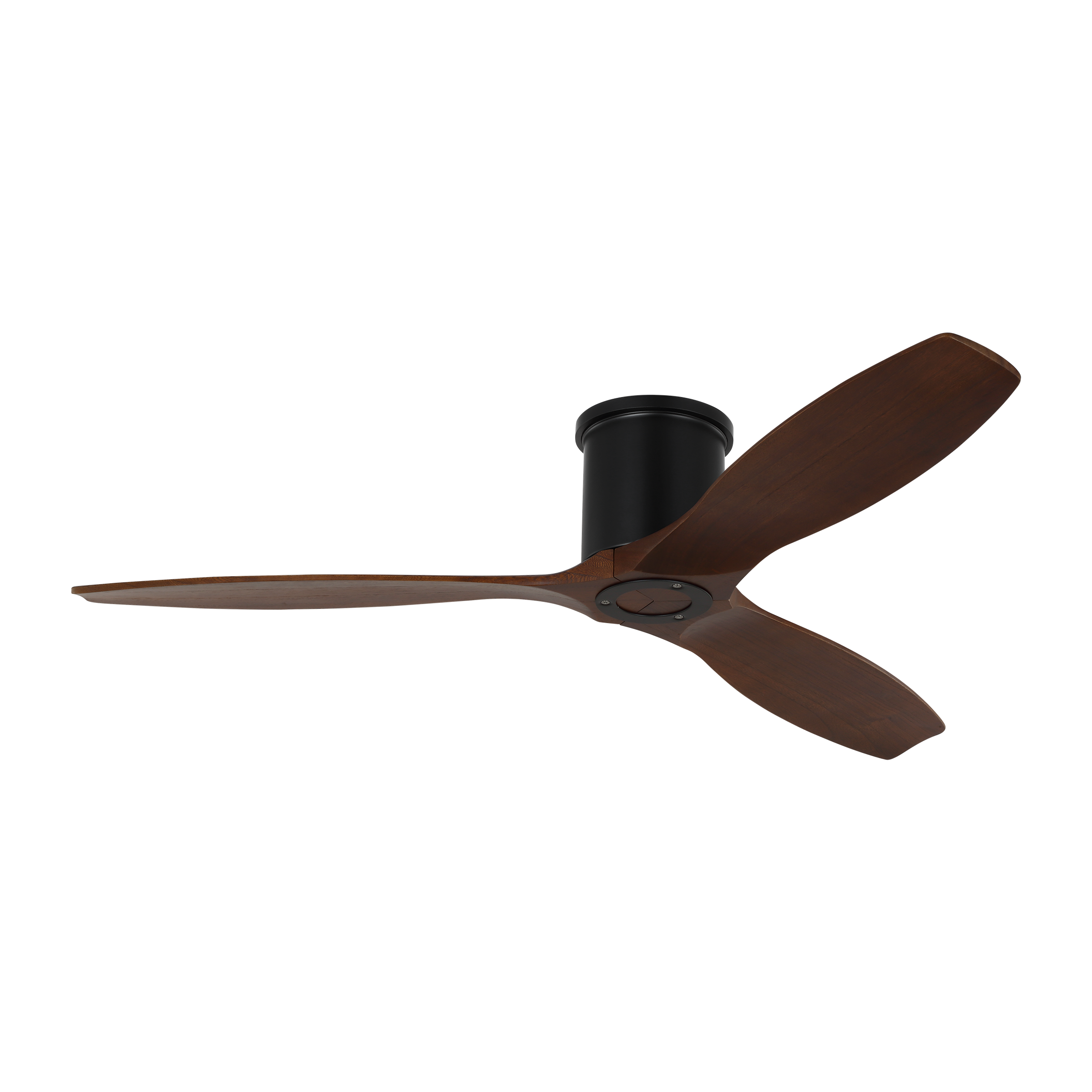 Collins Smart 52 Hugger Ceiling Fan | Midnight Black | Dark Walnut Blades