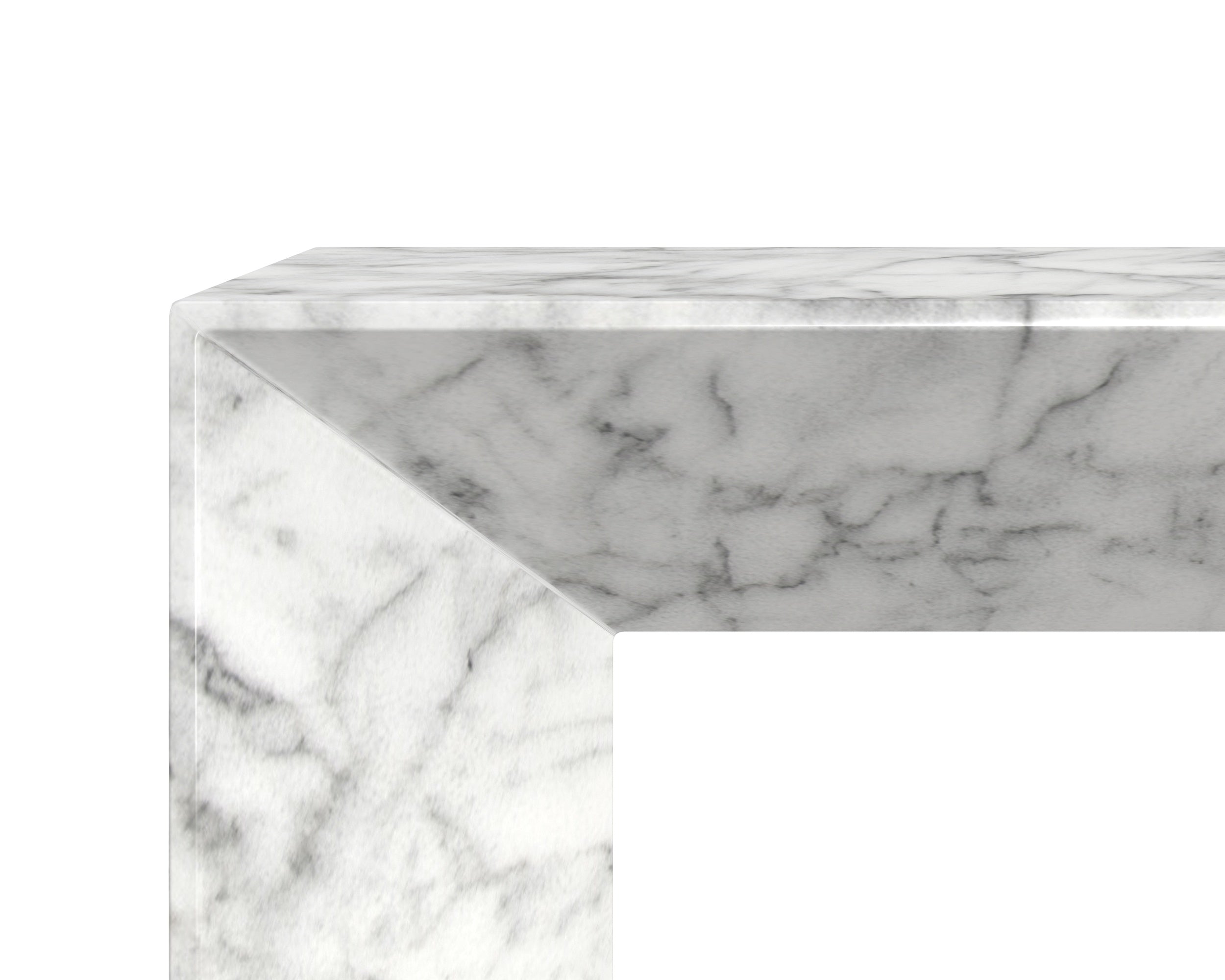 Nomad Bench - Marble Look - White