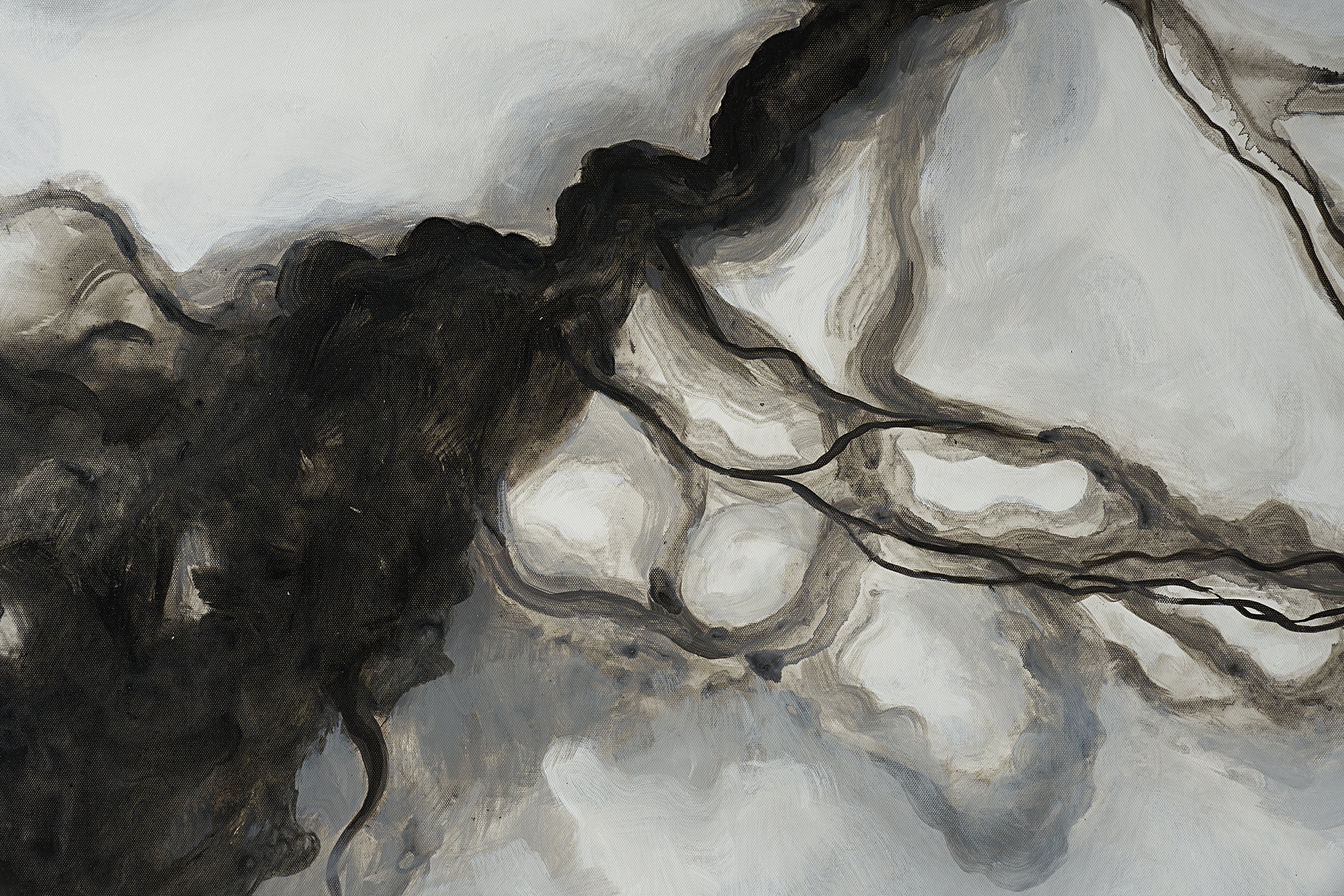 Smoke Screen - 72" X 48" - Black Floater Frame