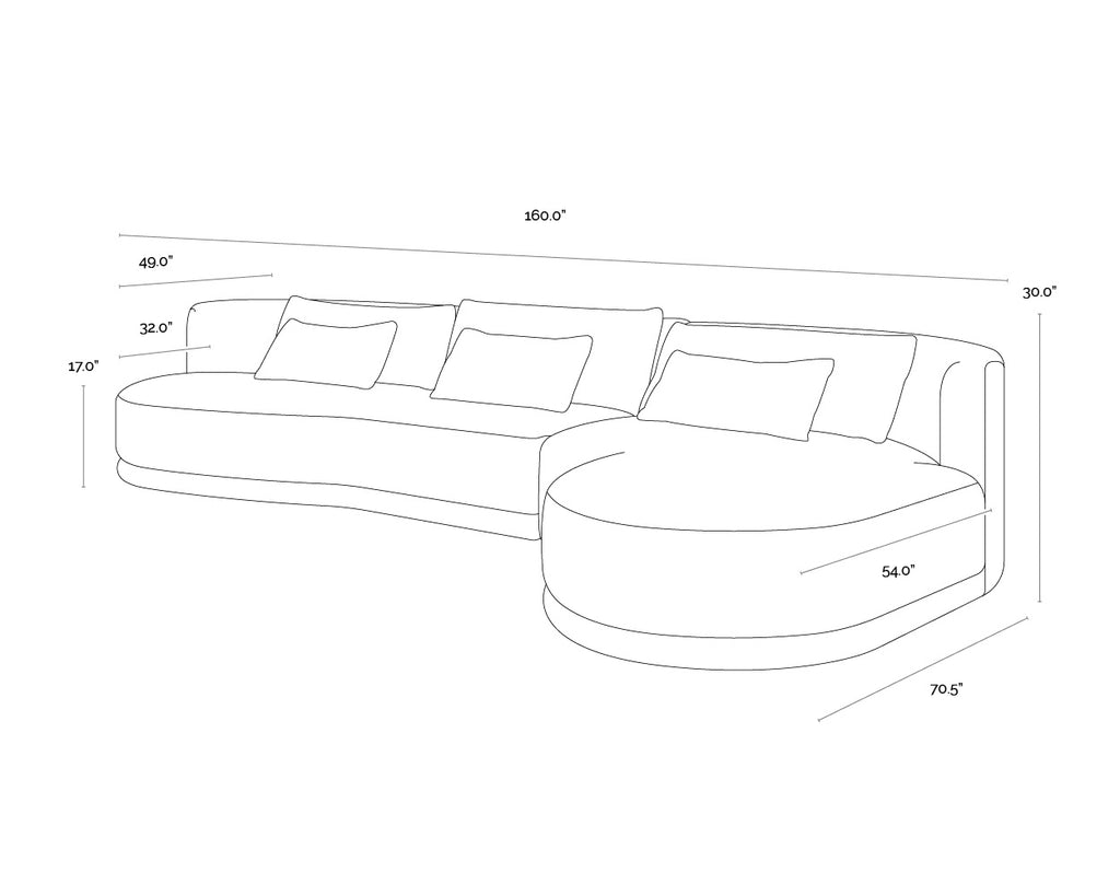 Laken Sofa Chaise - Raf - Copenhagen White