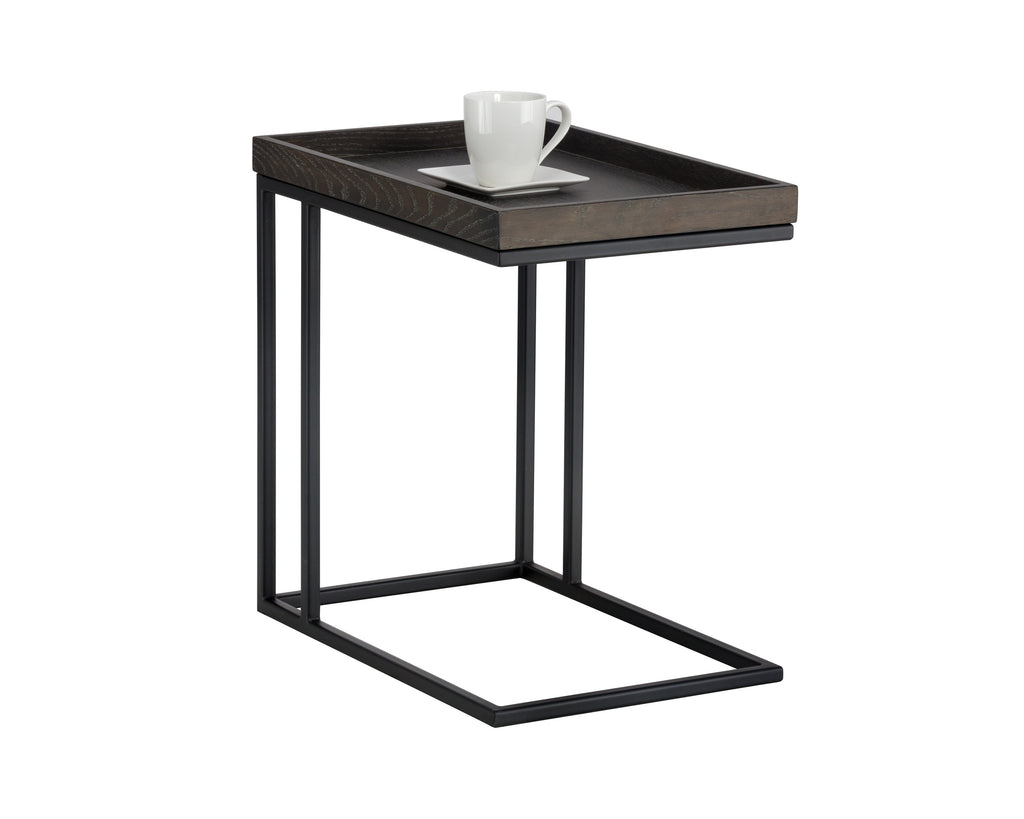 Arden C-Shaped Side Table - Black - Charcoal Grey