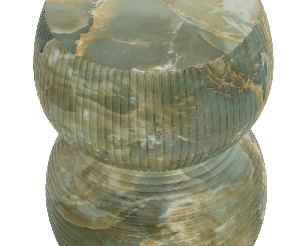 Gemina End Table - Marble Look - Jade Onyx