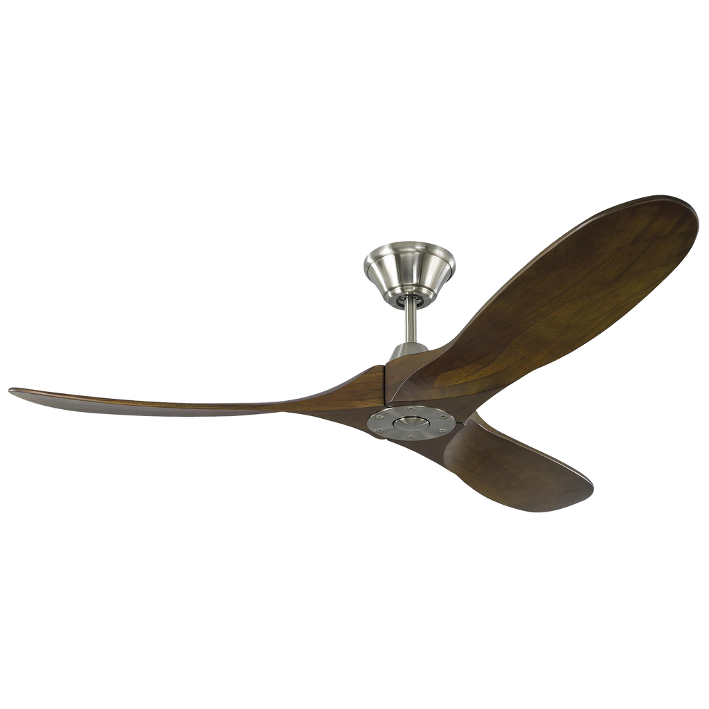 Maverick 52 Ceiling Fan | Dark Walnut Blades Brushed Steel