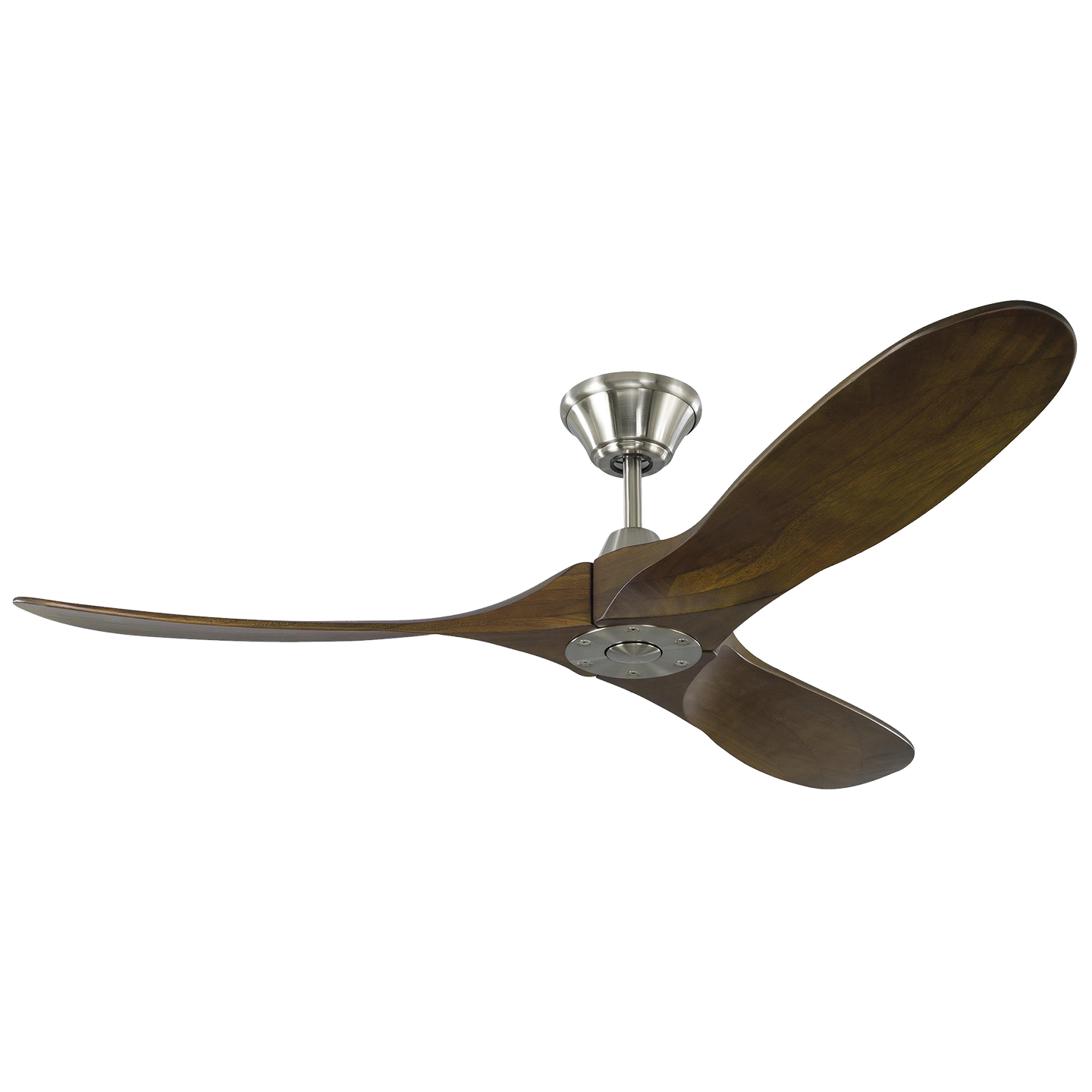 Maverick 52 Ceiling Fan | Dark Walnut Blades Brushed Steel