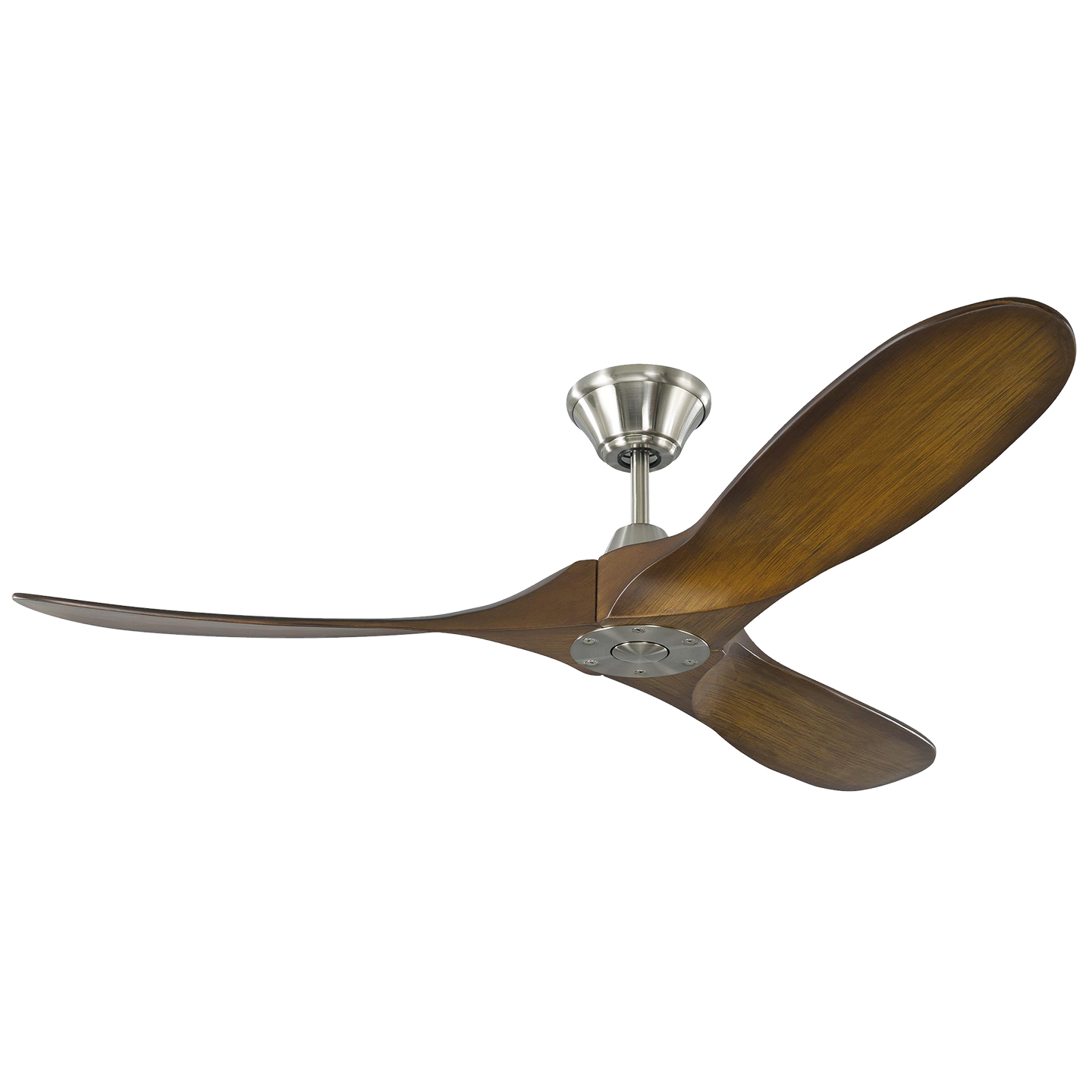 Maverick 52 Ceiling Fan | Brushed Steel | Koa Blades