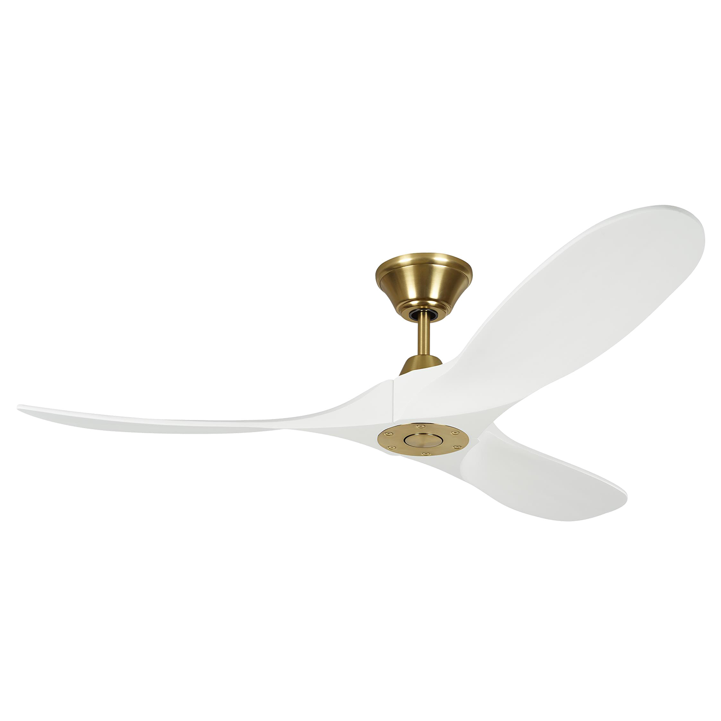 Maverick 52 Ceiling Fan | Matte White Blades Burnished Brass