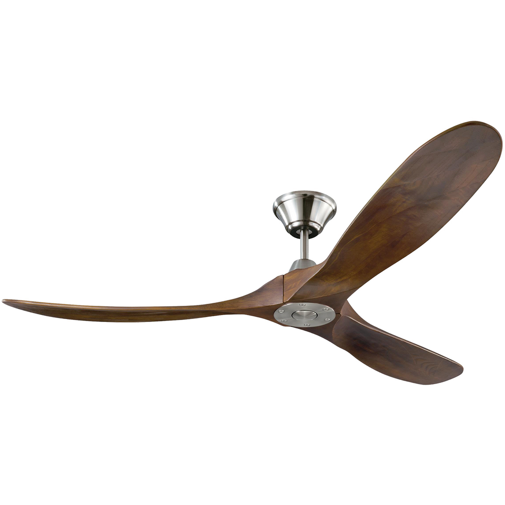 Maverick 60 Ceiling Fan | Brushed Steel | Dark Walnut Blades