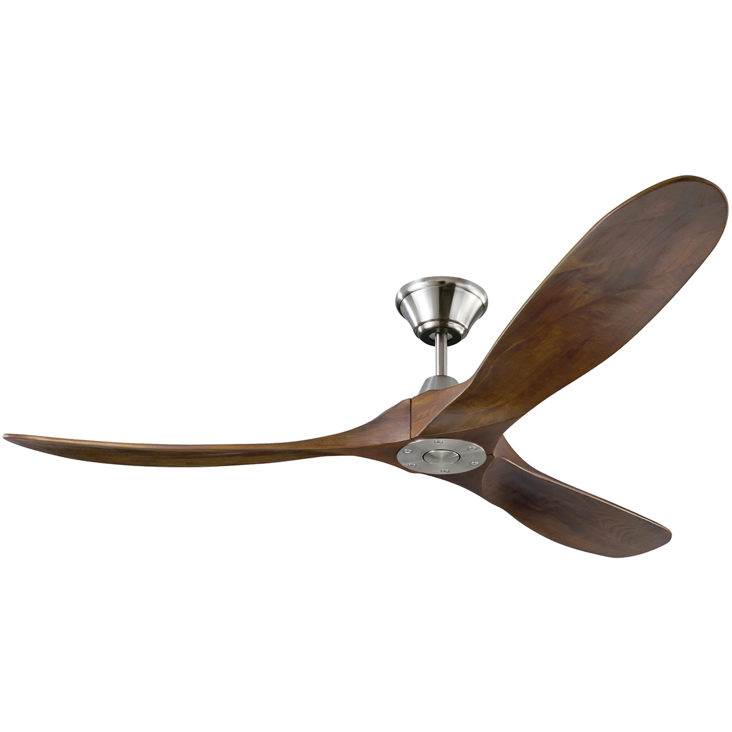 Maverick 60 Ceiling Fan | Brushed Steel | Dark Walnut Blades