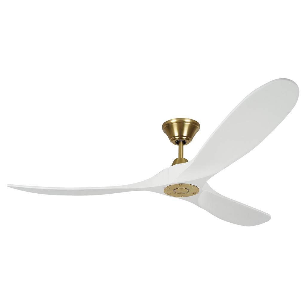 Maverick 60 Ceiling Fan | Matte White Blades Burnished Brass