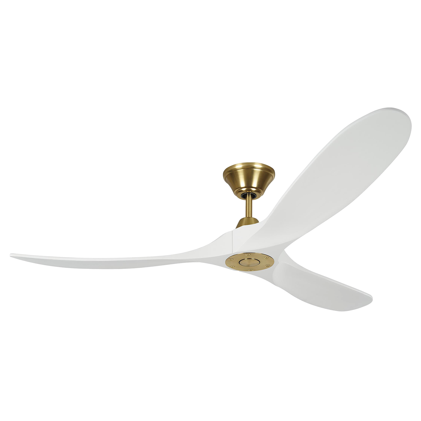 Maverick 60 Ceiling Fan | Matte White Blades Burnished Brass
