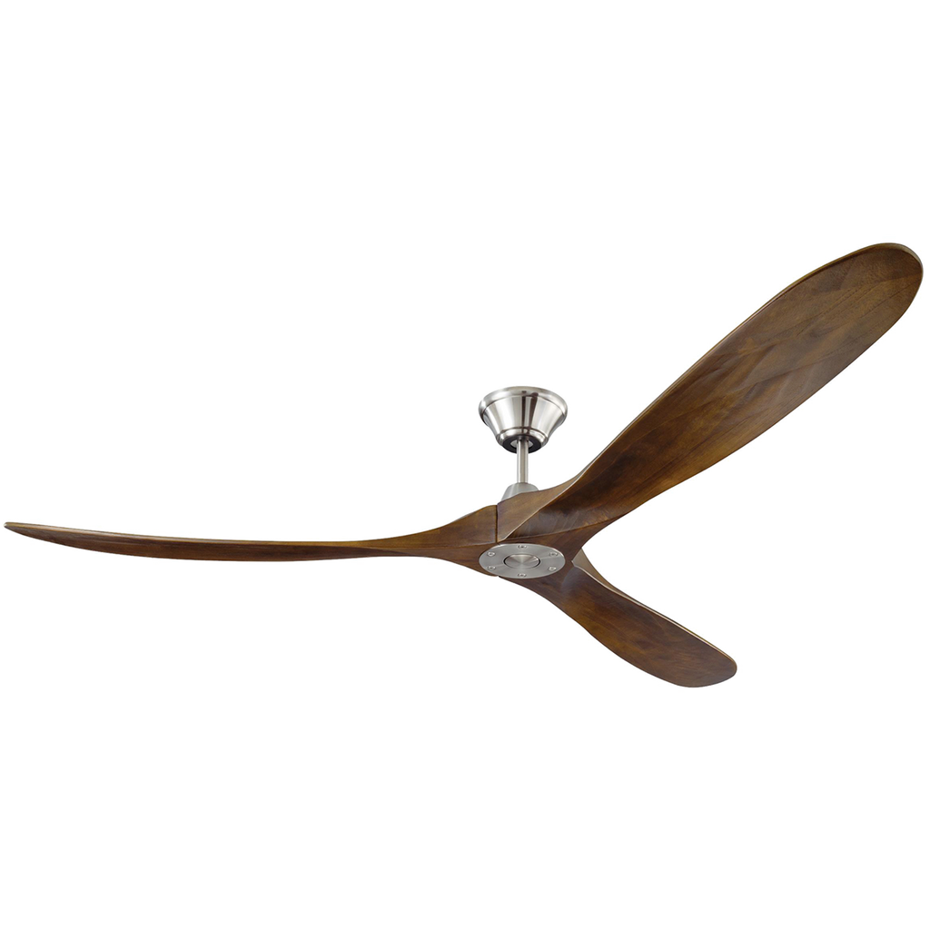Maverick 70 Ceiling Fan | Brushed Steel | Dark Walnut Blades