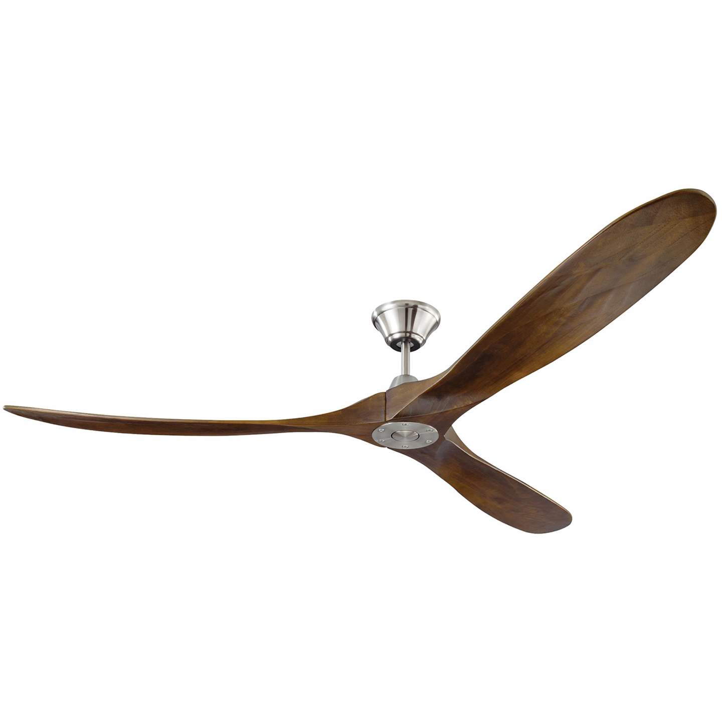 Maverick 70 Ceiling Fan | Brushed Steel | Dark Walnut Blades
