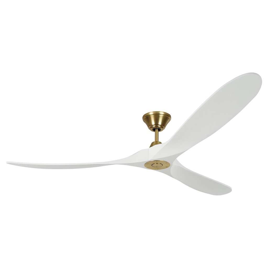 Maverick 70 Ceiling Fan | Burnished Brass | Matte White Blades
