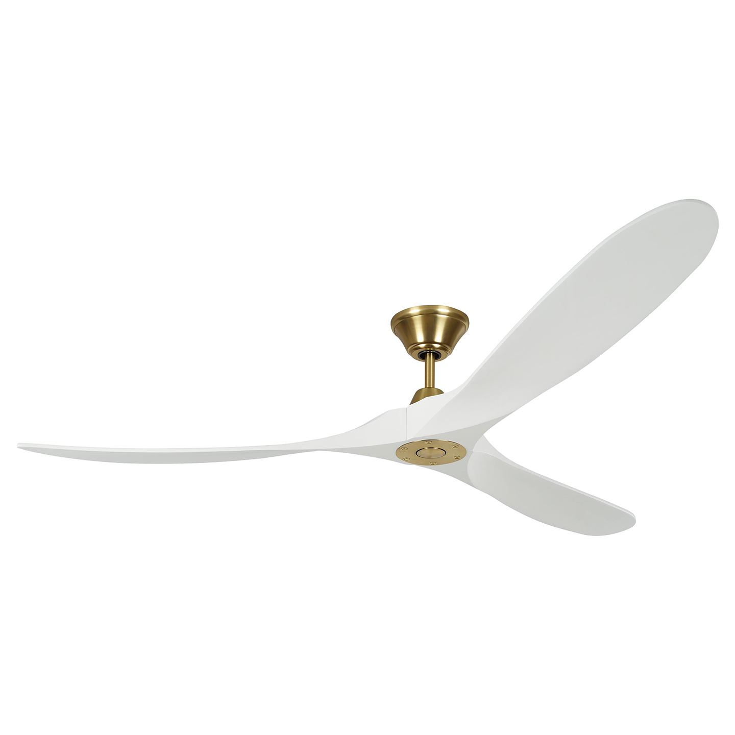 Maverick 70 Ceiling Fan | Burnished Brass | Matte White Blades