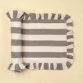 Ruffle Thick Stripe Table Runner - 112"L, Grey