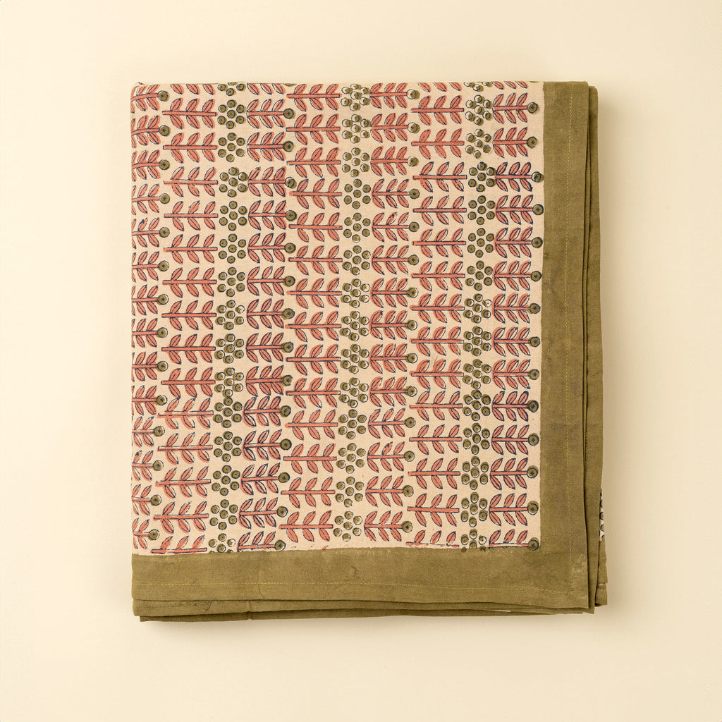Floria Block Print Tablecloth
