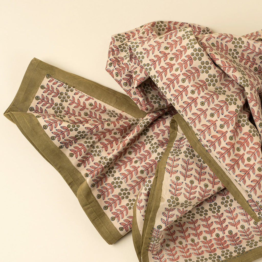 Floria Block Print Tablecloth