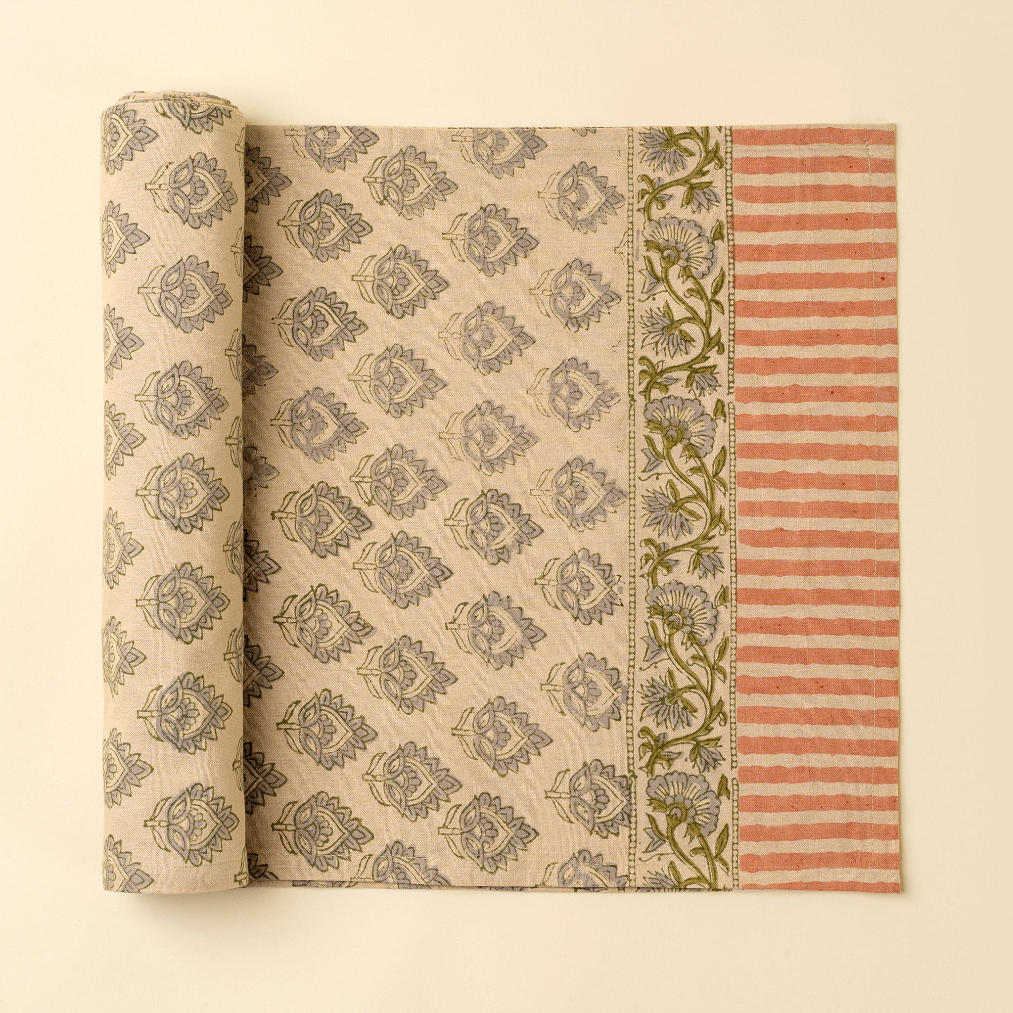 Ritika Block Print Table Runner - 108"L
