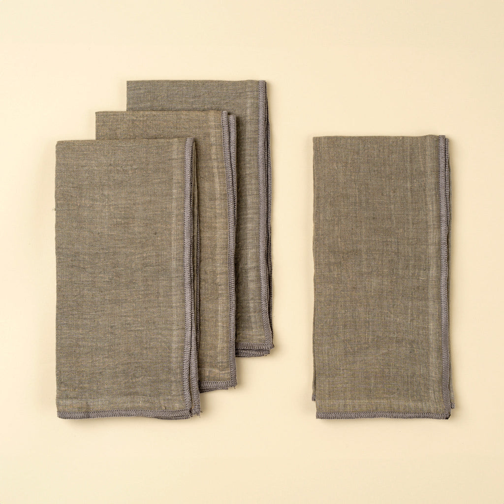 Stonewashed Linen Napkins S/4, Grey