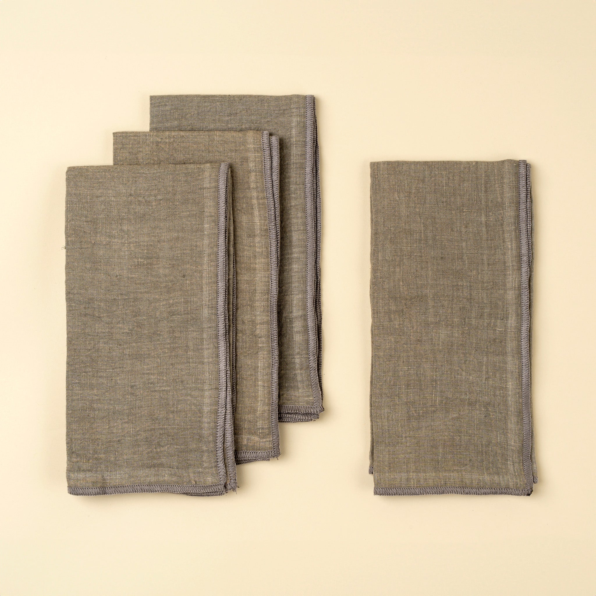 Stonewashed Linen Napkins S/4, Grey