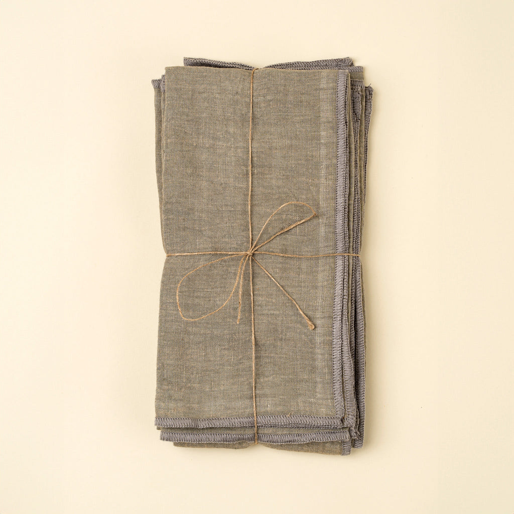 Stonewashed Linen Napkins S/4, Grey