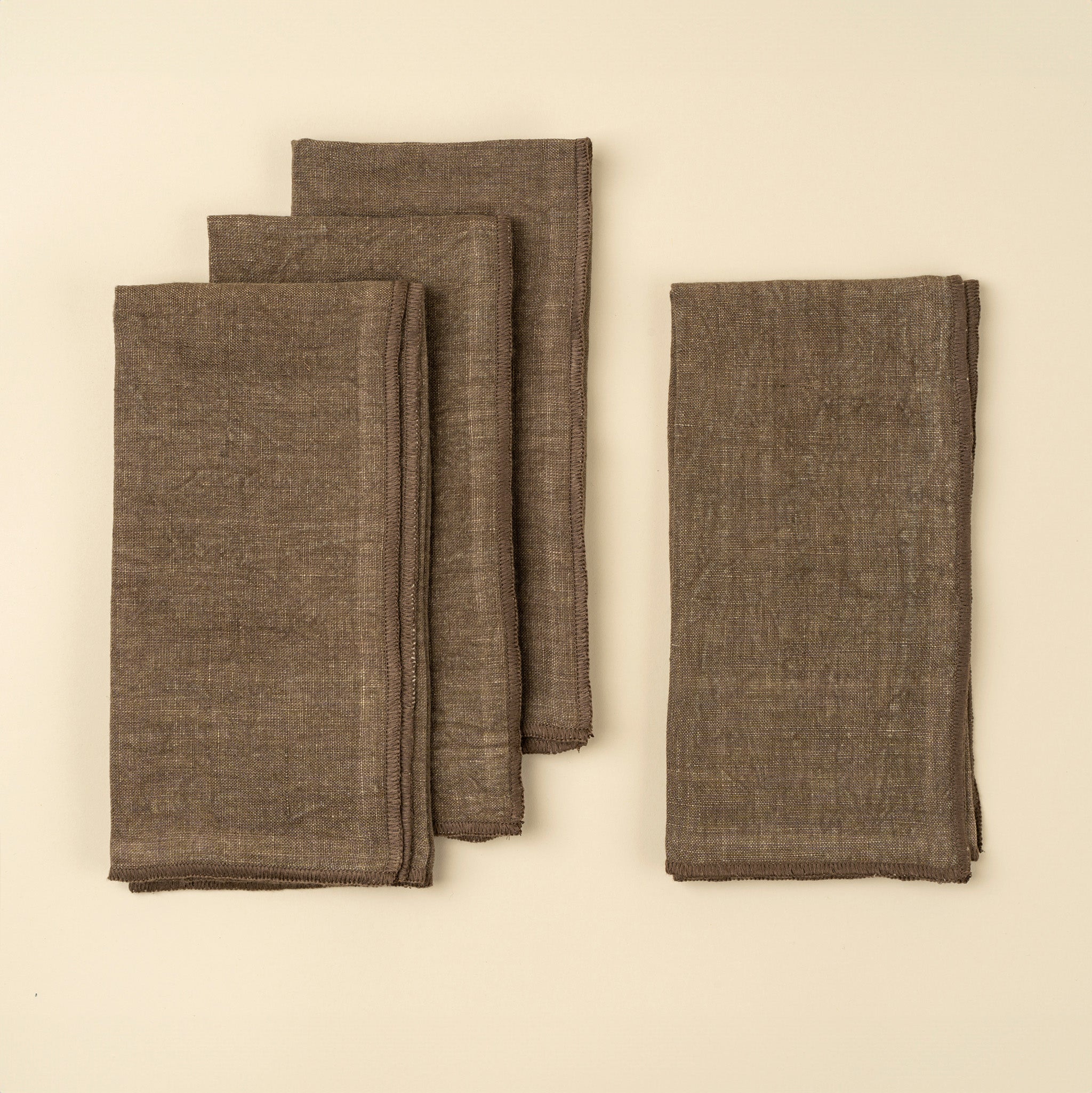 Stonewashed Linen Napkins S/4, Dusky Green