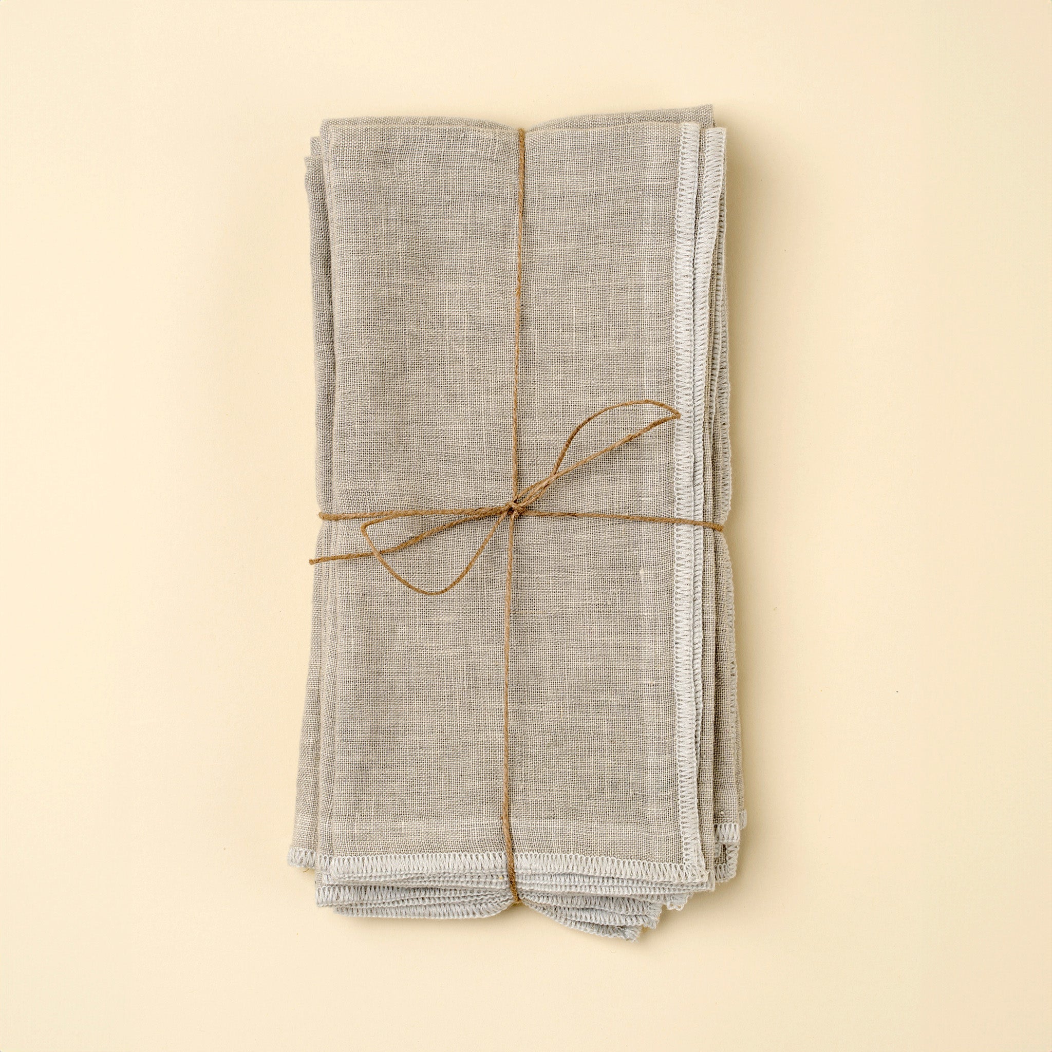Stonewashed Linen Napkins S/4, Light Grey