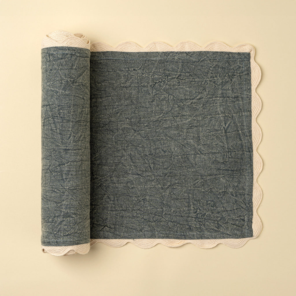 Rick Rack Table Runner, Blue - 108"L