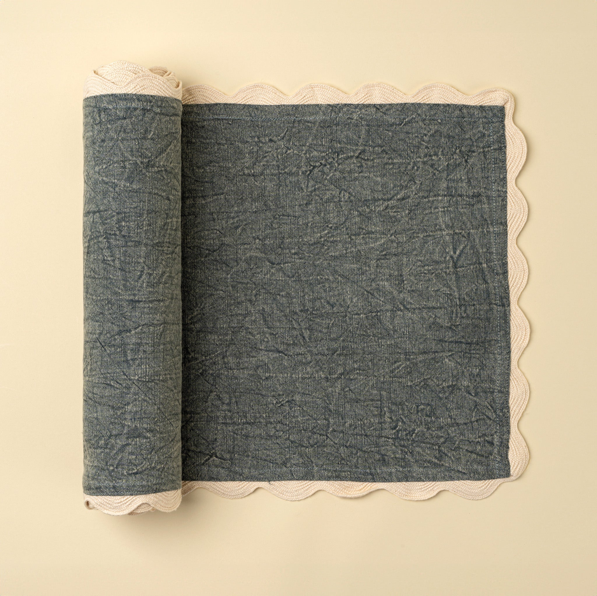 Rick Rack Table Runner, Blue - 108"L