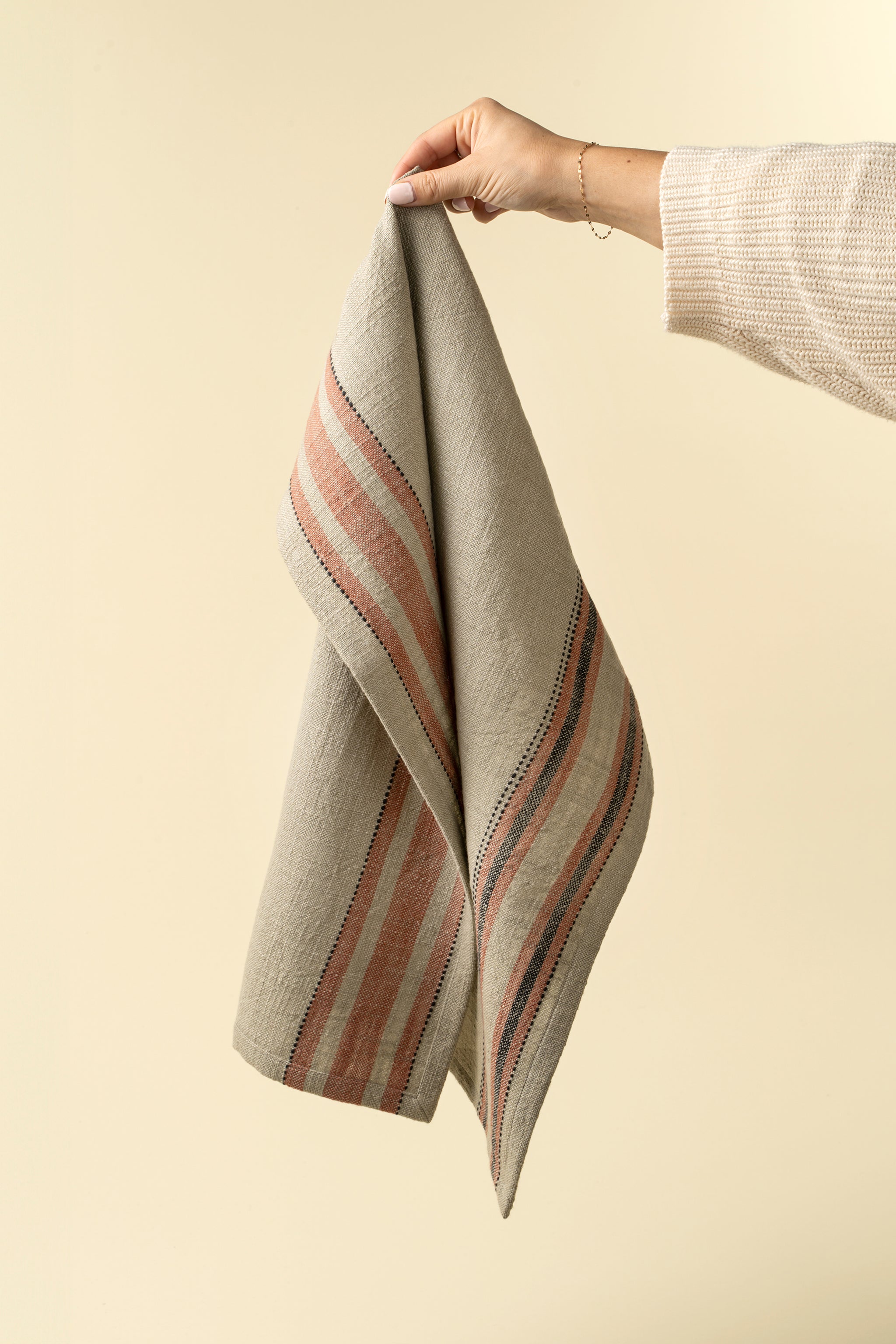 Lea Woven Stripe Tea Towels S/2
