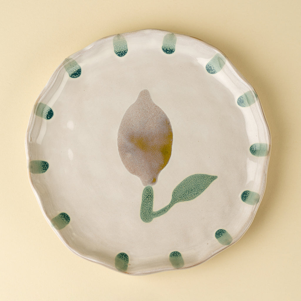 Painted Petals Plate L, Lemon
