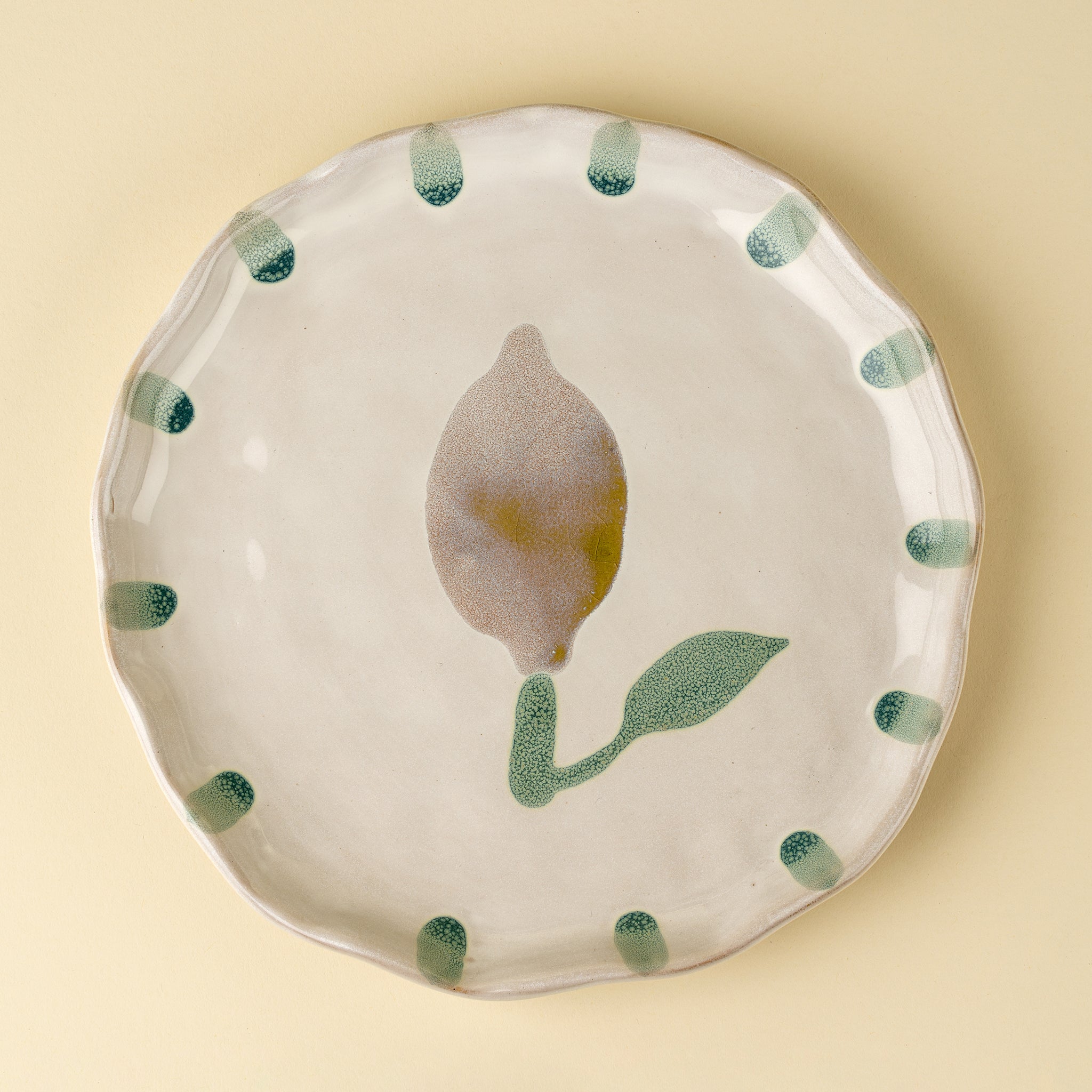 Painted Petals Plate L, Lemon