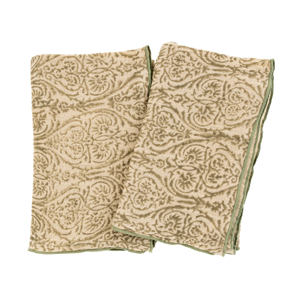 Aria Block Print Tea Towels S/2