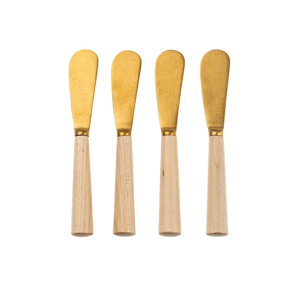 Maple Wood Spreaders S/4, Tumbled Gold