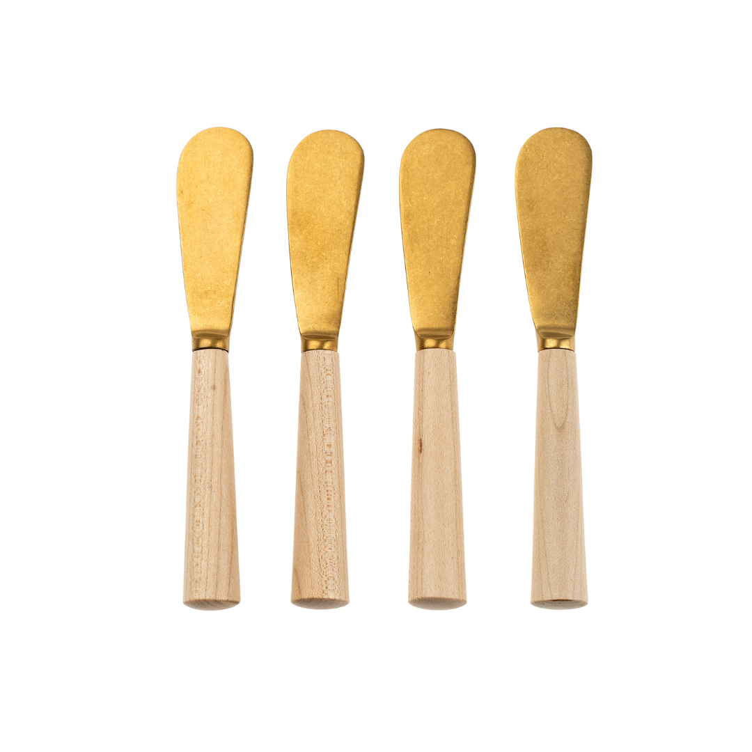 Maple Wood Spreaders S/4, Tumbled Gold