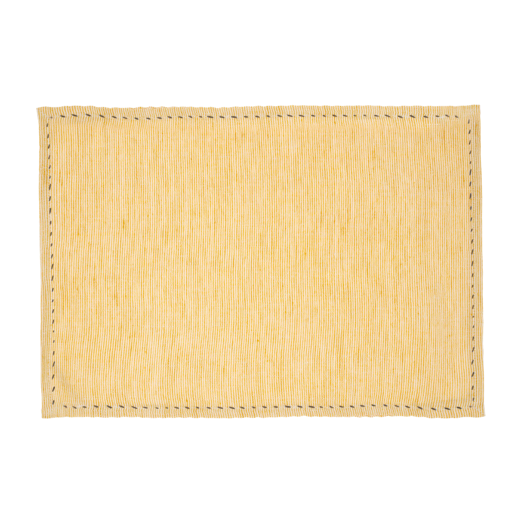Linen Pinstripe Placemats S/4 Yellow