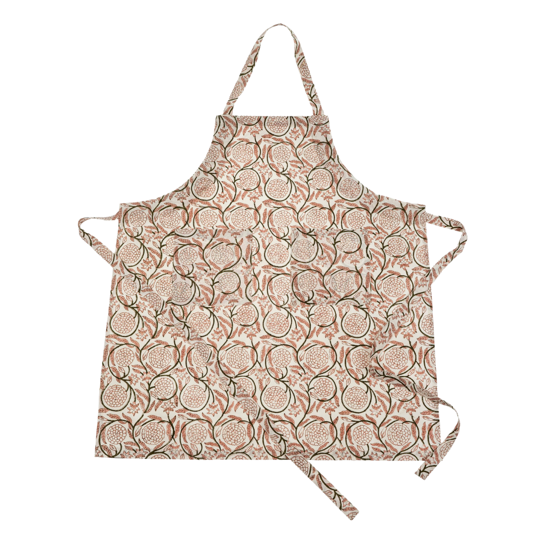 Jasmine Block Print Apron