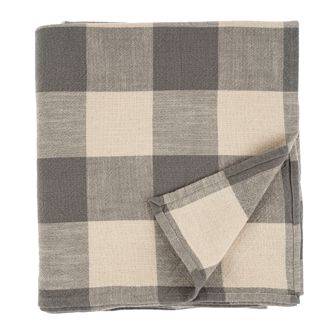 Salinas Gingham Tablecloth, Grey