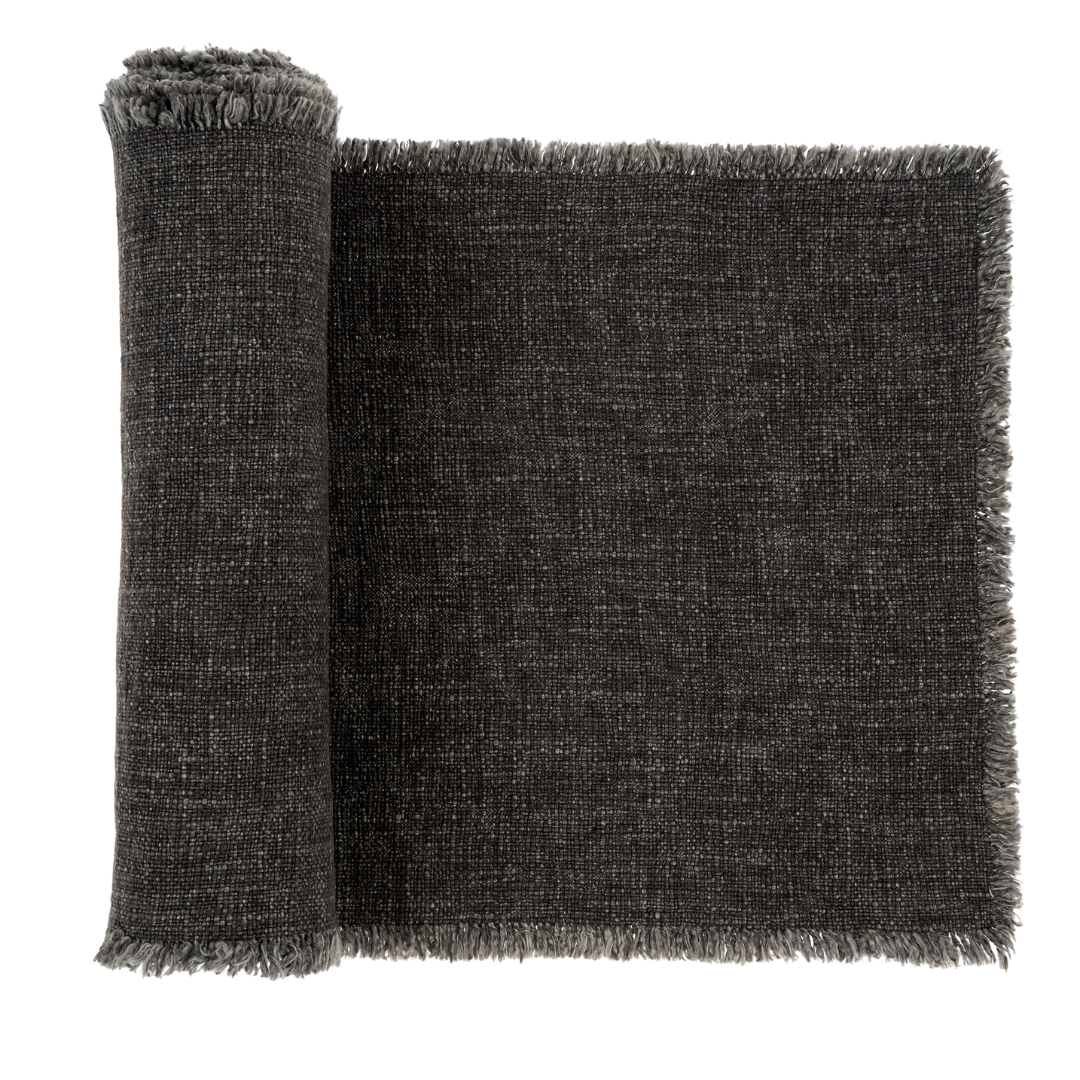 Selena Linen Table Runner Dark Grey - 108"L