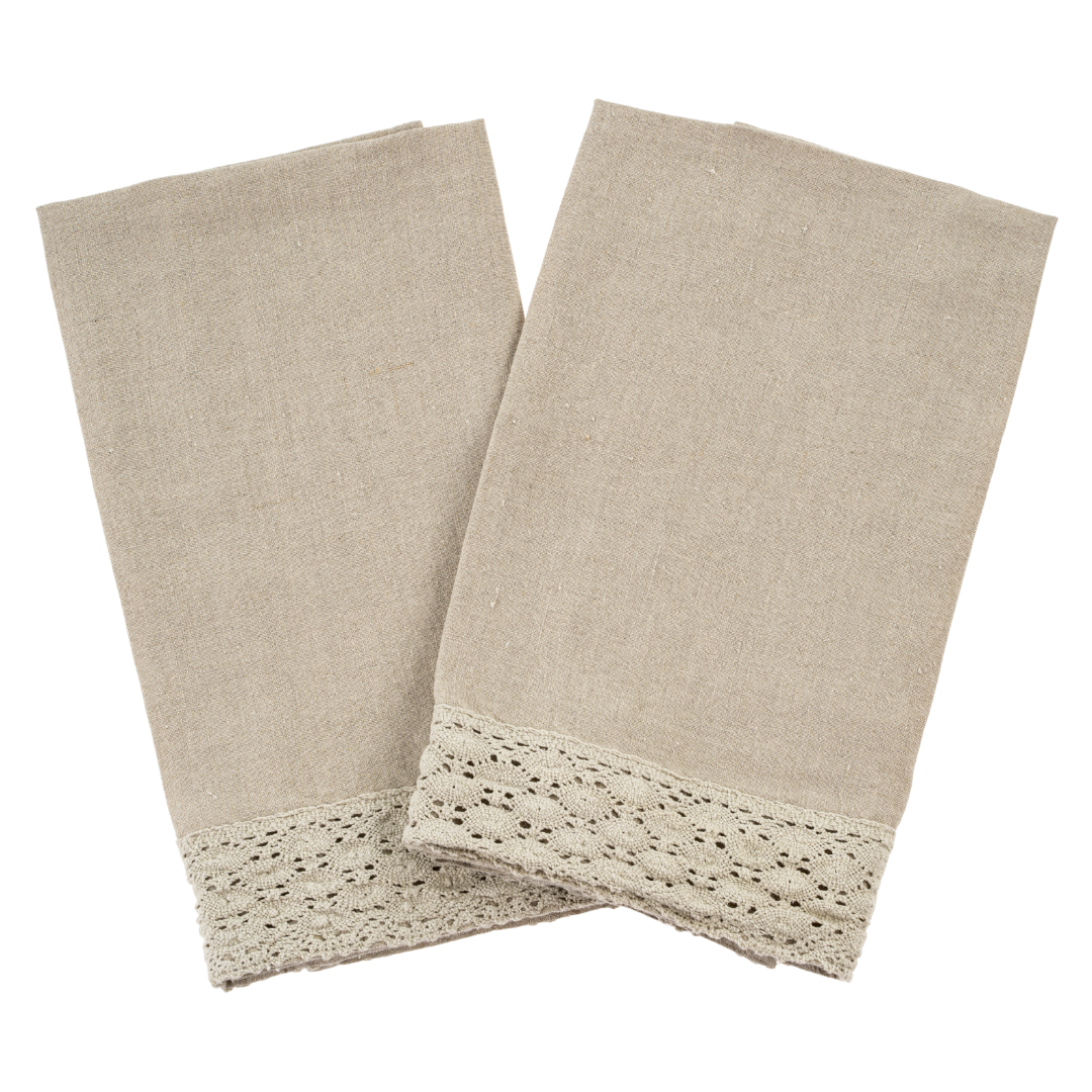 Crochet Lace Tea Towels S/2