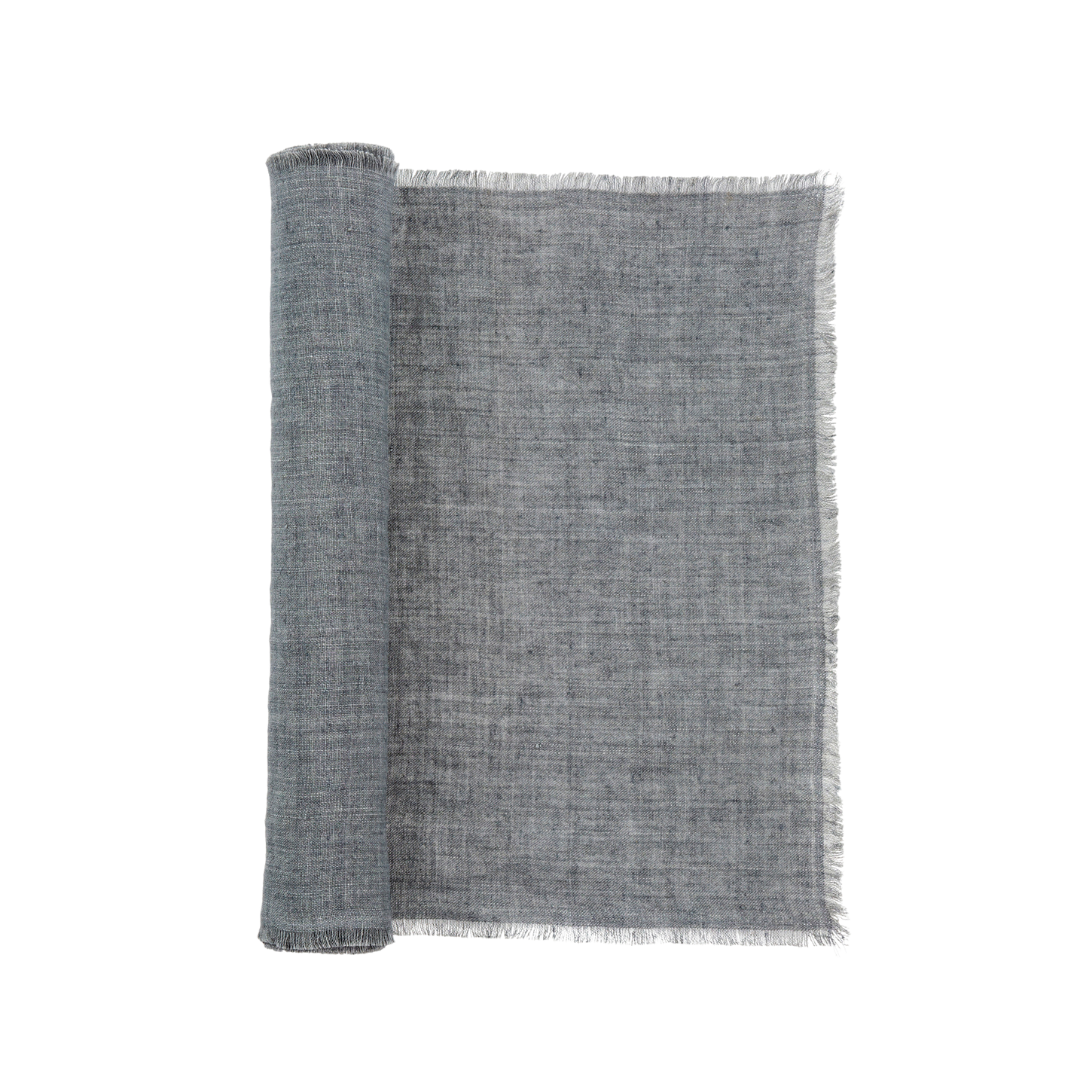 Lina Linen Runner, Steel Grey