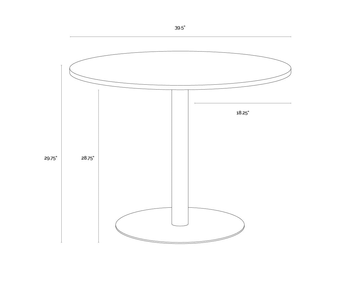 Iska Bistro Table - Round - 39.5"