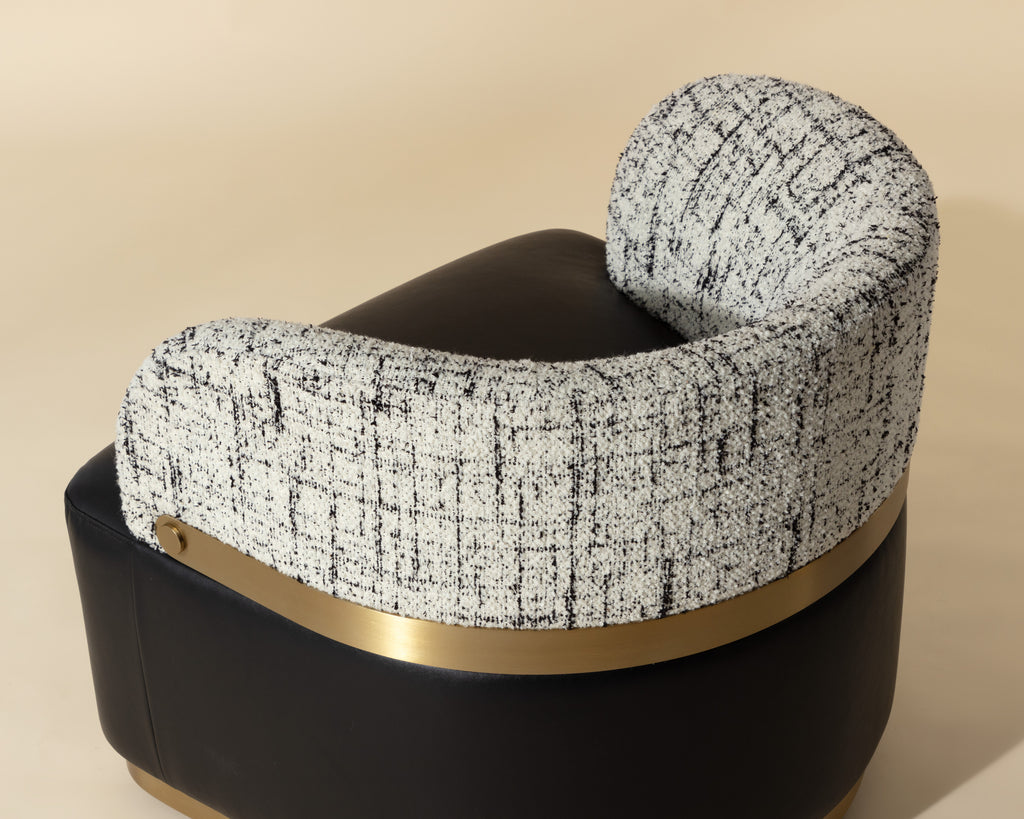 Brinda Swivel Lounge Chair - Bravo Black / Halton Birch
