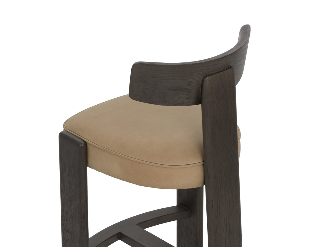 Horton Counter Stool - Dark Brown - Sahara Sand Leather