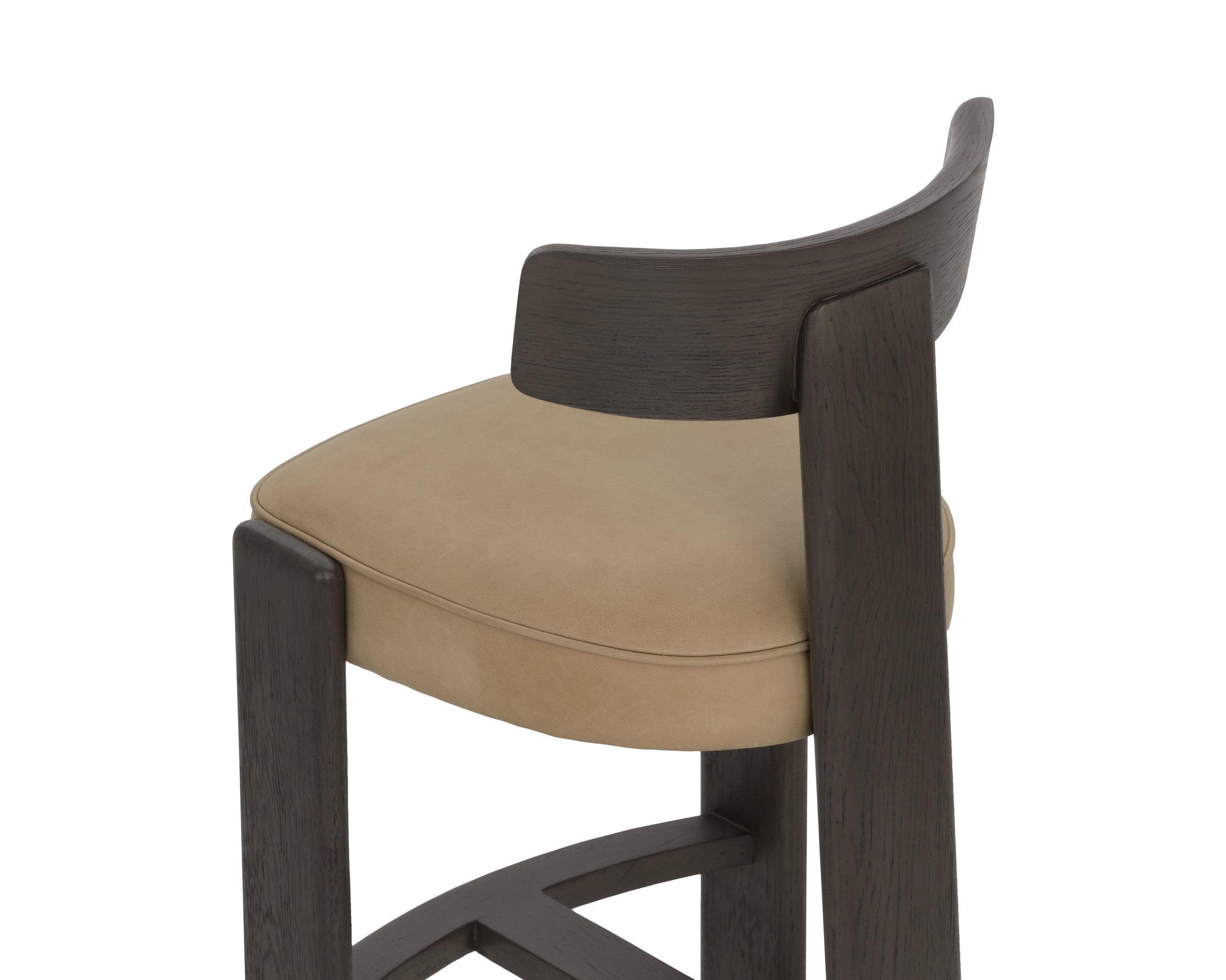 Horton Counter Stool - Dark Brown - Sahara Sand Leather