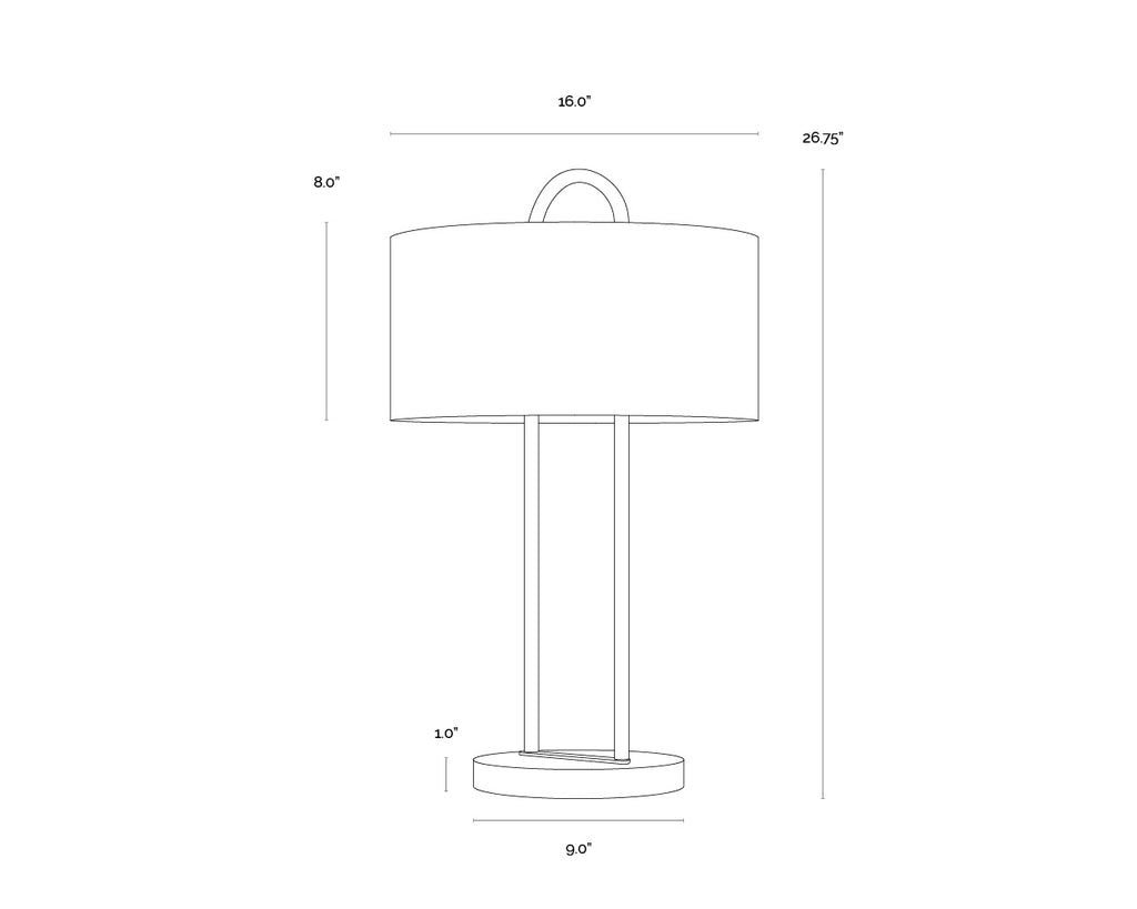 Kezna Table Lamp - Black Marble - Matte Black